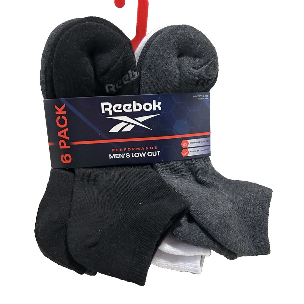 Reebok Performance Men's Low Cut Size 6-12.5 Socks Multicolor 6 Pack (SC2)